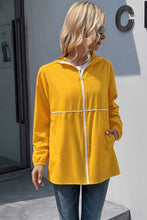 Load image into Gallery viewer, Zip Up Long Sleeve Hooded Watertight Jacket