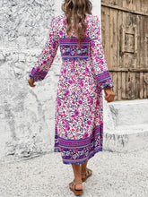 Load image into Gallery viewer, Tassel Tied Printed Long Sleeve Dress