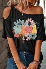 Load image into Gallery viewer, MAMA One Shoulder Half Sleeve T-Shirt