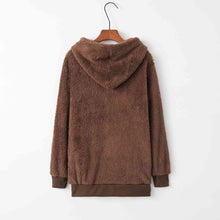 Load image into Gallery viewer, Quarter-Zip Drawstring Teddy Hoodie