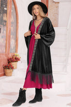 Load image into Gallery viewer, Open Front Fringe Detail Long Sleeve Cardigan