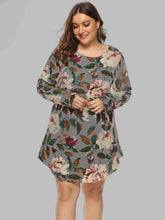 Load image into Gallery viewer, Full Size Floral Long Sleeve Mini Dress