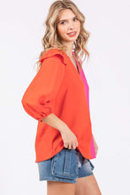 Load image into Gallery viewer, GeeGee Full Size Ruffle Trim Contrast Blouse