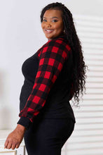 Load image into Gallery viewer, Heimish Full Size Sequin Reindeer Graphic Plaid Top
