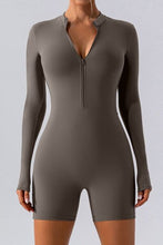 Load image into Gallery viewer, Half Zip Long Sleeve Active Romper