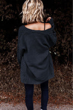 Load image into Gallery viewer, Open Front Dropped Shoulder Cardigan with Pockets