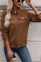 Load image into Gallery viewer, Textured Zip Up Collared Neck Jacket