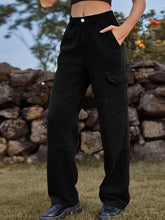 Load image into Gallery viewer, High Waist Cargo Straight Jeans