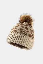 Load image into Gallery viewer, Leopard Pom-Pom Cuffed Beanie
