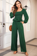 Load image into Gallery viewer, Smocked Square Neck Top and Pants Set