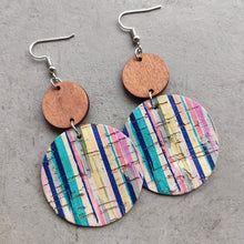 Load image into Gallery viewer, Round Shape Wooden Dangle Earrings