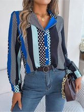 Load image into Gallery viewer, Polka Dot Contrast Long Sleeve Shirt