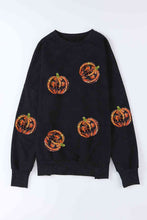Load image into Gallery viewer, Pumpkin Print Dropped Shoulder Sweatshirt