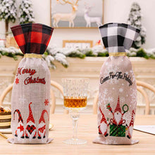 Load image into Gallery viewer, 2-Piece Christmas Plaid Wine Bottle Covers