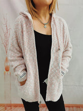 Load image into Gallery viewer, Zip Up Drawstring Long Sleeve Hooded Sweater