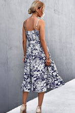 Load image into Gallery viewer, Floral Frill Trim Scoop Neck Spaghetti Strap Dress