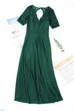 Load image into Gallery viewer, Lace Cutout V-Neck Short Sleeve Dress