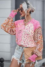 Load image into Gallery viewer, Printed Buttoned Lantern Sleeve Shirt
