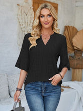 Load image into Gallery viewer, Eyelet Notched Half Sleeve T-Shirt