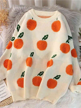 Load image into Gallery viewer, Orange Grove Round Neck Drop Shoulder Sweater