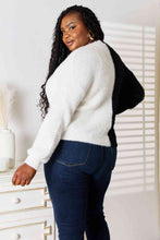 Load image into Gallery viewer, Woven Right Contrast Button-Front V-Neck Cardigan