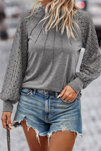 Load image into Gallery viewer, Lace Detail Lantern Sleeve T-Shirt