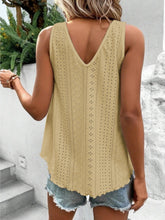 Load image into Gallery viewer, Eyelet V-Neck Wide Strap Tank
