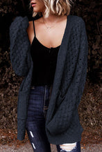 Load image into Gallery viewer, Open Front Dropped Shoulder Cardigan with Pockets