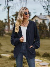 Load image into Gallery viewer, Zip Up Drawstring Long Sleeve Hooded Jacket