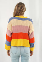 Load image into Gallery viewer, Color Block Button-Down Dropped Shoulder Cardigan