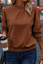 Load image into Gallery viewer, Texture Round Neck Long Sleeve Sweatshirt