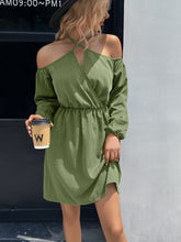 Load image into Gallery viewer, Cold-Shoulder Crisscross Mini Dress