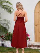 Load image into Gallery viewer, Crisscross Smocked Spaghetti Strap Dress