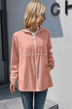 Load image into Gallery viewer, Zip Up Long Sleeve Hooded Watertight Jacket