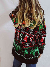 Load image into Gallery viewer, Printed Button Up V-Neck Long Sleeve Cardigan with Pockets