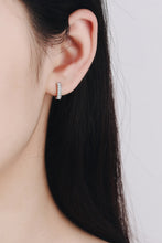 Load image into Gallery viewer, 925 Sterling Silver Inlaid Moissanite Huggie Earrings