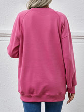 Load image into Gallery viewer, Round Neck Drop Shoulder Long Sleeve Sweatshirt