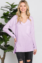 Load image into Gallery viewer, Reborn J Waffle Knit V-Neck Long Sleeve T-Shirt