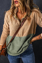 Load image into Gallery viewer, Contrast Half Zip Long Sleeve Sweatshirt