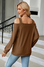 Load image into Gallery viewer, Cold Shoulder Square Neck Cutout Blouse