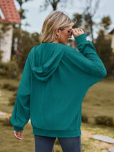 Load image into Gallery viewer, Zip Up Drawstring Long Sleeve Hooded Jacket