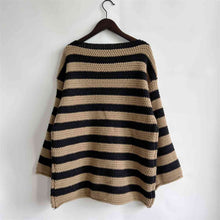 Load image into Gallery viewer, Striped Round Neck Long Sleeve Sweater