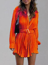 Load image into Gallery viewer, Button Up Dropped Shoulder Shirt Dress