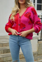 Load image into Gallery viewer, Printed V-Neck Button-Down Long Sleeve Cardigan