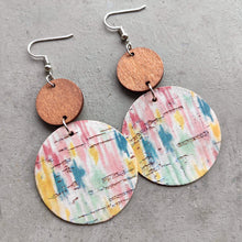 Load image into Gallery viewer, Round Shape Wooden Dangle Earrings