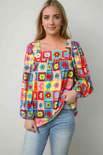 Load image into Gallery viewer, Printed Square Neck Balloon Sleeve Top
