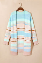 Load image into Gallery viewer, Color Block Pocketed Dropped Shoulder Cardigan