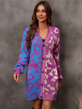 Load image into Gallery viewer, Leopard Button Down Longline Cardigan