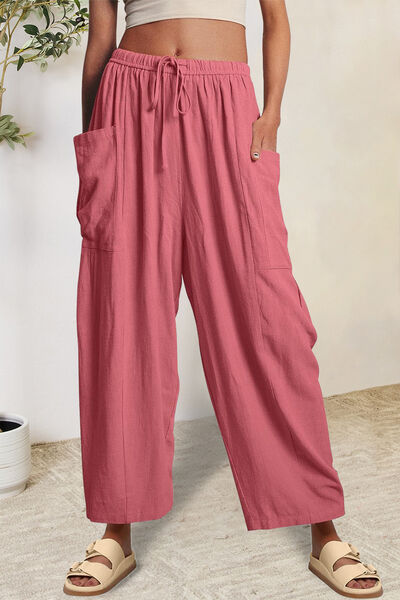 Load image into Gallery viewer, Full Size Pocketed Drawstring Wide Leg Pants
