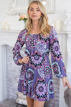 Load image into Gallery viewer, White Birch Printed Long Sleeve Mini Dress with Short Liner